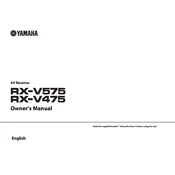 Yamaha RX-V475 Receiver manual cover