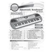 Bontempi 15 4910 Electronic Keyboard manual cover