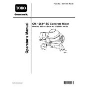 Toro CM-1258Y-SD 68011C Mixer manual cover