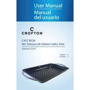 Crofton 57755 Cast Iron Rectangular Skinny Grill Pan Purple manual cover