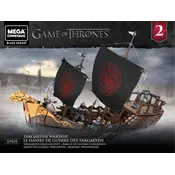 Mega Construx Mattel Game of Thrones Targaryen Warship GPB29 Construction Set manual cover