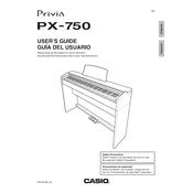 Casio Privia PX750 Keyboard manual cover