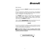 Brandt MM1020B Microwave Oven manual cover