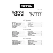 Rotel RV-555 Receiver manual cover