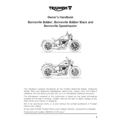 Triumph Bonneville Bobber Black 2017 Motorcycle manual cover