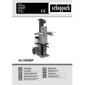 Scheppach HL1500RP 5905406902 Log Splitter manual cover