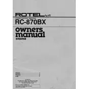 Rotel RC-870BX Amplifier manual cover