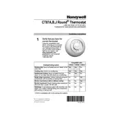 Honeywell CT87A Thermostat manual cover