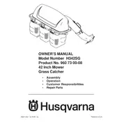 Husqvarna Grass Catcher H342SG Lawn Mower manual cover