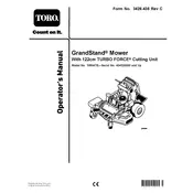 Toro GrandStand Turbo Force 74504TE Mower manual cover