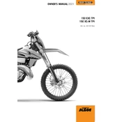 KTM EXC 150 TPI 2021 Motorcycle manual cover