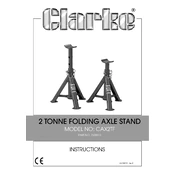 Clarke 7600015 CAX2TF 2 Tonne Folding Axle Stand manual cover