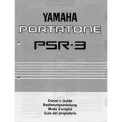 Yamaha PSR-3 Keyboard manual cover