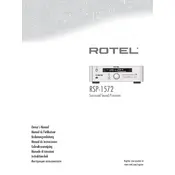 Rotel RSP-1572 Sound Processor manual cover