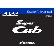 Honda Super Cub C125A 2022 Motorcycle manual cover