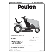 Poulan Pro PO12530LT Tractor manual cover