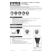 Sealey VS7102 Funnel manual cover