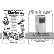 Clarke 3230560 CA9000 3 in 1 Air Conditioner Remote manual cover