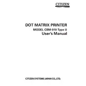 Citizen CBM-910 Type II Printer manual cover