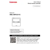 Toshiba RBC-AMTU31-E Remote Control manual cover