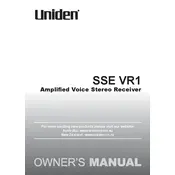 Uniden SSE VR1 Receiver manual cover