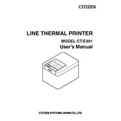 Citizen CT-E301 Printer manual cover