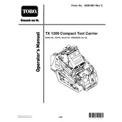 Toro TX 1300 22370 Tool Carrier manual cover