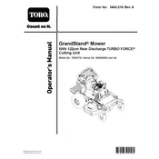 Toro GrandStand 122-cm 72542TE Mower manual cover