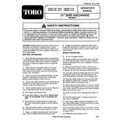 Toro 21-inch SD 16410 Mower manual cover