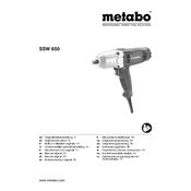 Metabo SSW 650 Drill manual cover