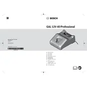 Bosch GAL 12V-40 Charger manual cover