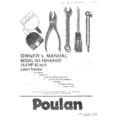 Poulan Pro HD145H42F Tractor manual cover