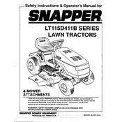 Snapper LT115D411B 80231 Tractor manual cover