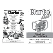 Clarke 2225205 Champ 265 230V Air Compressor manual cover