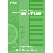 Yamaha PSR-E413 Keyboard manual cover