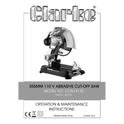 Clarke 6470169 CON14110 355mm 110 V Abrasive Cut-Off Saw manual cover