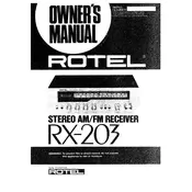 Rotel RX-203 Receiver manual cover