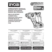 Ryobi P222 Drill manual cover