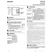 Honeywell TL5110 Thermostat manual cover