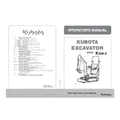 Kubota K008-3 Excavator manual cover