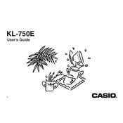 Casio KL-750E Label Printer manual cover