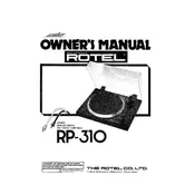 Rotel RP-310 Turntable manual cover