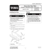 Toro Workman 1100 Twister 07275 Hitch Kit manual cover