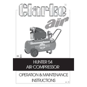 Clarke 2225412 Hunter 52 Air Compressor manual cover