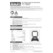 Sealey CP20VCL Worklight manual cover