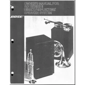 Bose 501 Series II Direct Reflecting Speaker System manual cover