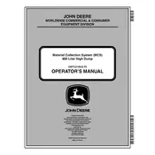 John Deere Collection System 600 Liter Dump Trailer manual cover