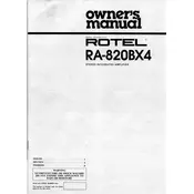 Rotel RA-820BX4 Amplifier manual cover