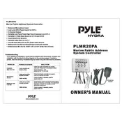 Pyle PLMR20PA Controller manual cover