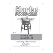 Clarke 6500751 CTS10D 10 Inch table Saw manual cover